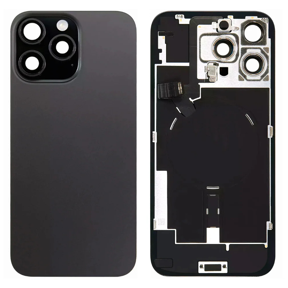 Pulled Backcover mit Wireless charging - Schwarz Titanium fur iPhone 16 Pro Max