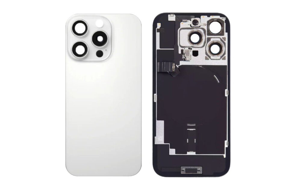 Pulled Backcover with Wireless charging - White Titanium for iPhone 16 Pro