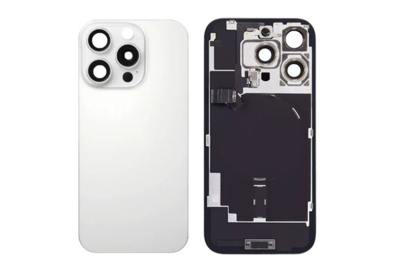 Pulled Backcover mit Wireless charging - Titan Weiß fur iPhone 16 Pro