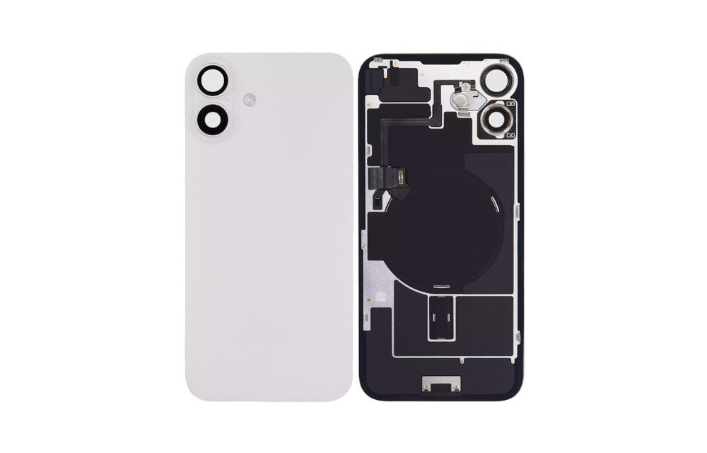 Pulled Backcover with Wireless charging - White for iPhone 16 Plus