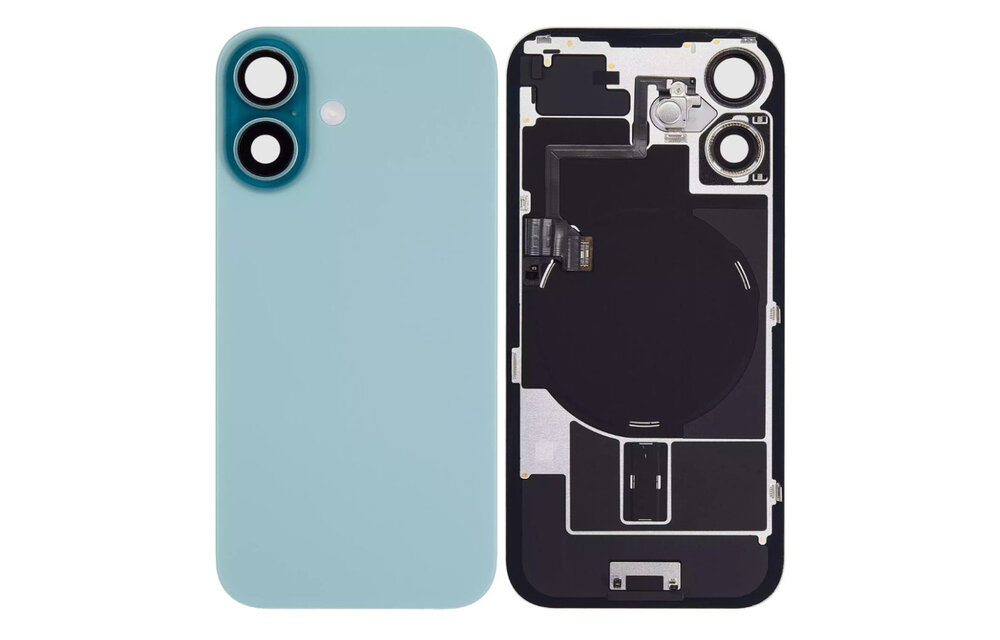 Pulled Backcover with Wireless charging - Teal for iPhone 16 Plus