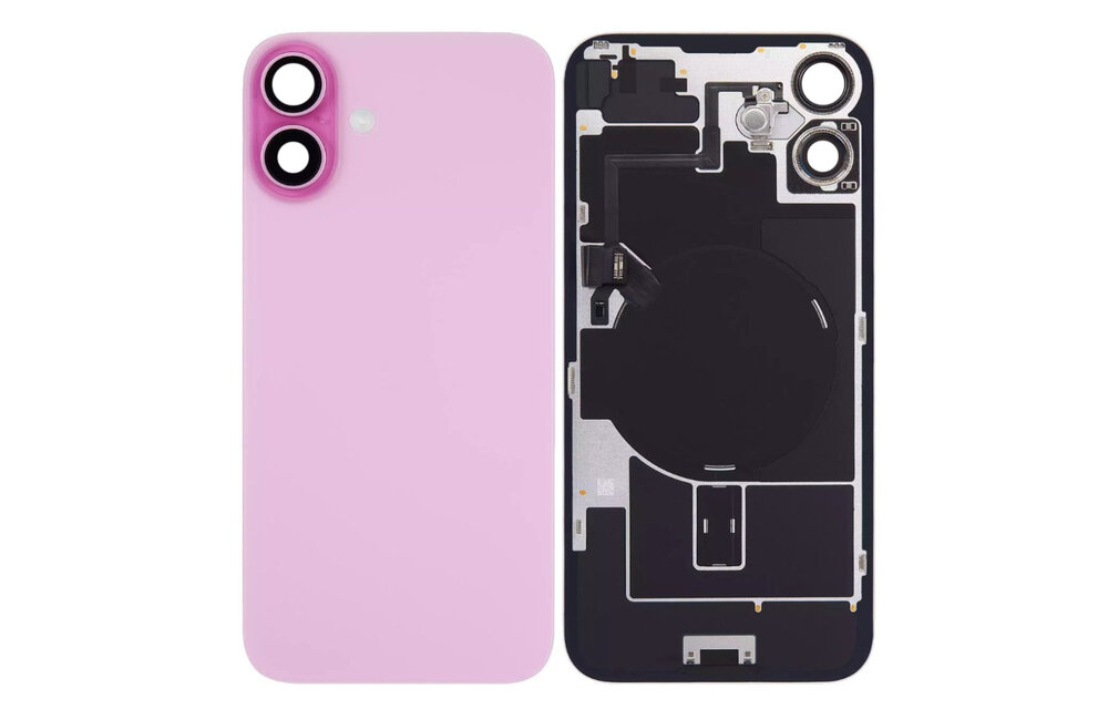 Pulled Backcover with Wireless charging - Pink for iPhone 16 Plus