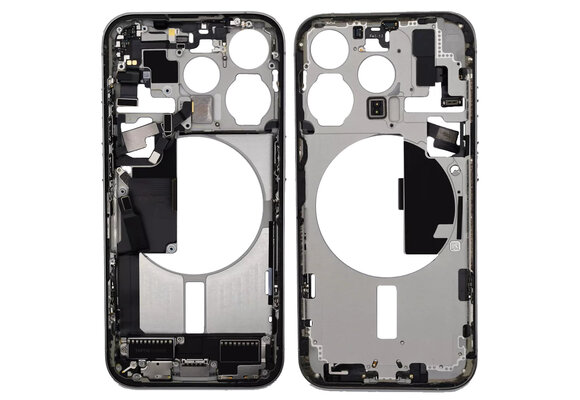 Pulled Mid frame Voll vormontiert - White Titanium fur iPhone 15 Pro Max Pulled