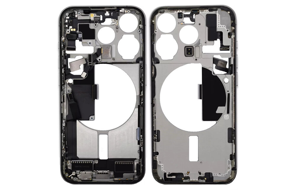 Pulled Mid frame full assembled - Natural Natural for iPhone 15 Pro Pulled