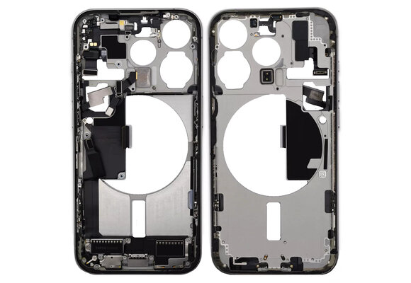 Pulled Mid frame Voll vormontiert - Natural Titanium fur iPhone 15 Pro Pulled