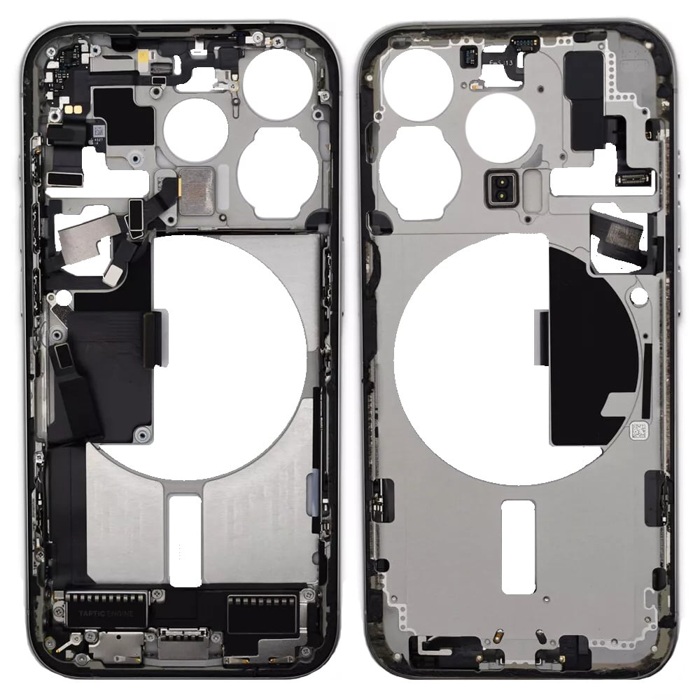 Pulled Mid frame Voll vormontiert - Natural Titanium fur iPhone 15 Pro Pulled