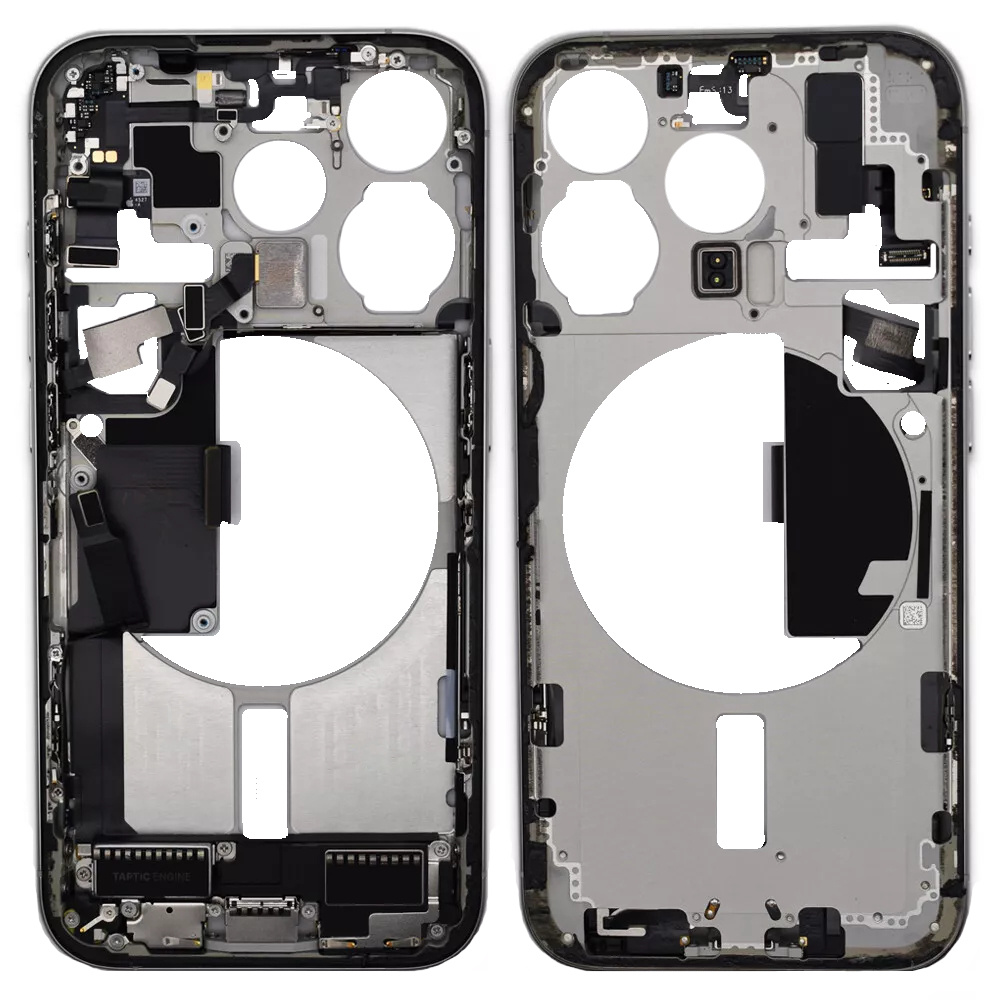 Pulled Mid frame volledig gemonteerd - Natural Titanium voor iPhone 15 Pro Pulled