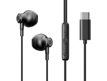 Joyroom – In-Ear Earphones with USB-C Connector – Wired Earbuds with Microphone – Black
