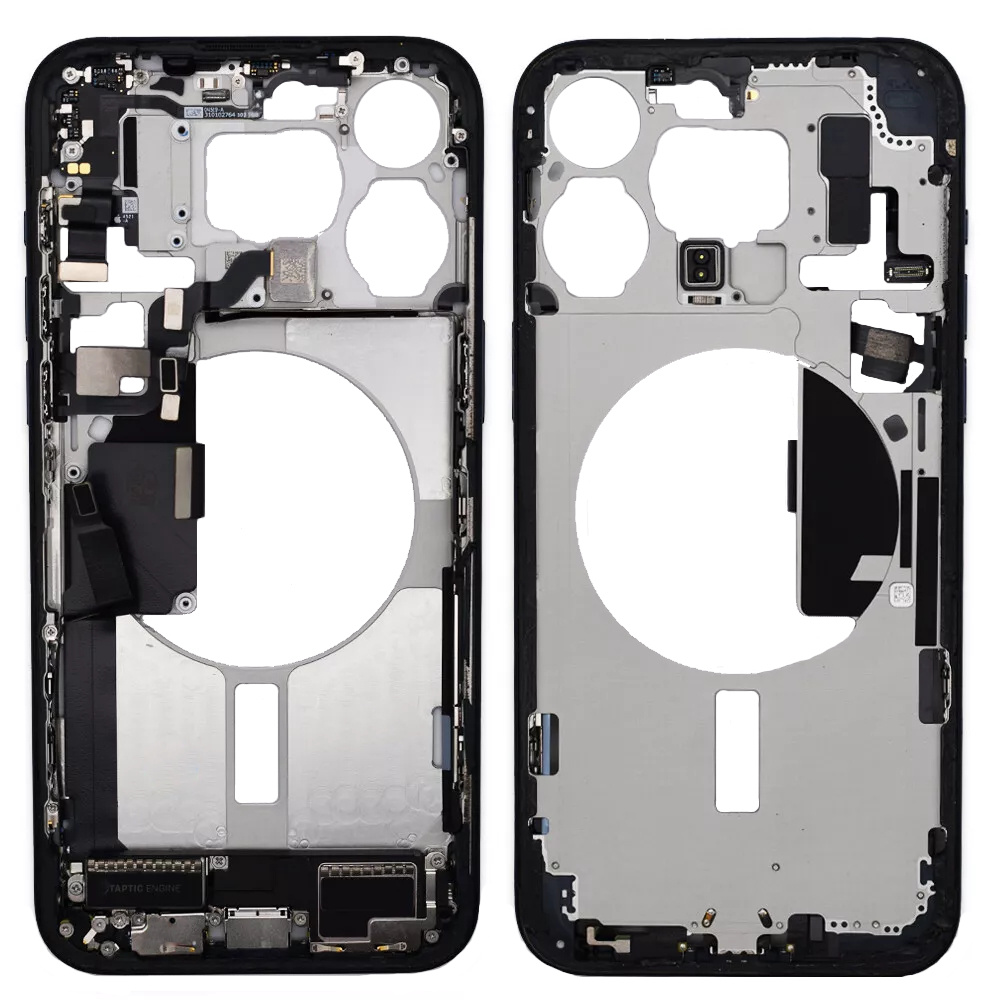 Pulled Mid frame Voll vormontiert - Blue Titanium fur iPhone 15 Pro Max