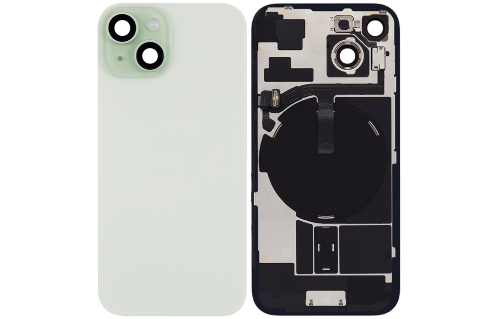 Pulled Backcover with Wireless charging - Green for iPhone 15