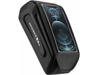 Rockbros – Fahrrad-Rahmentasche – Wasserdicht – Handyhalterung für Fahrrad – Schwarz