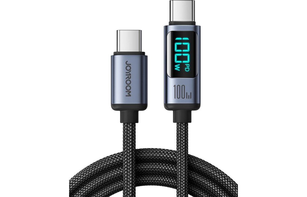 Joyroom - USB C naar USB C Kabel - 1.2 Meter - 100W - LED-display