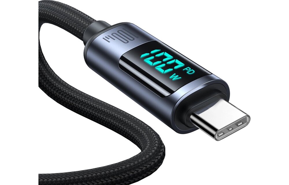 Joyroom - USB C naar USB C Kabel - 1.2 Meter - 100W - LED-display