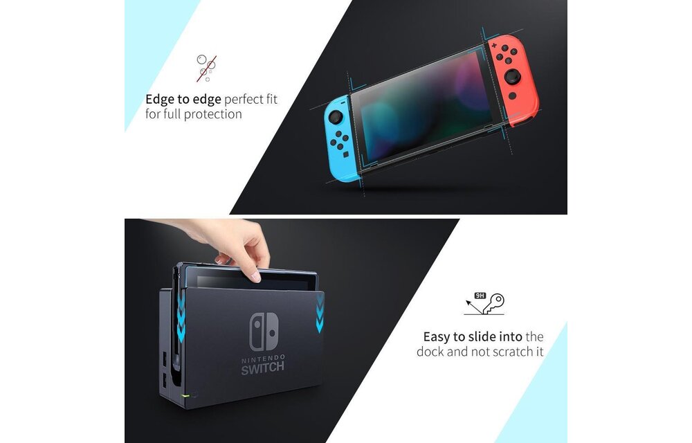 UGreen Screenprotector geschikt voor Nintendo Switch Gehard Glas 2-Pack
