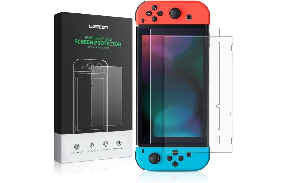 UGreen Screenprotector geschikt voor Nintendo Switch Gehard Glas 2-Pack
