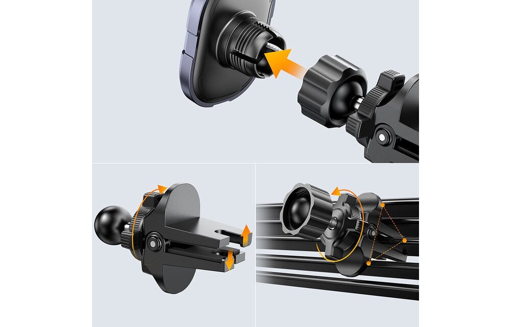 Joyroom - Autohalterung geeignet für Telefon mit Magnet - 360° drehbar - Mit Magnet für Armaturenbrett und Windschutzscheibe - 15W - Schwarz - Copy - Copy - Copy - Copy - Copy