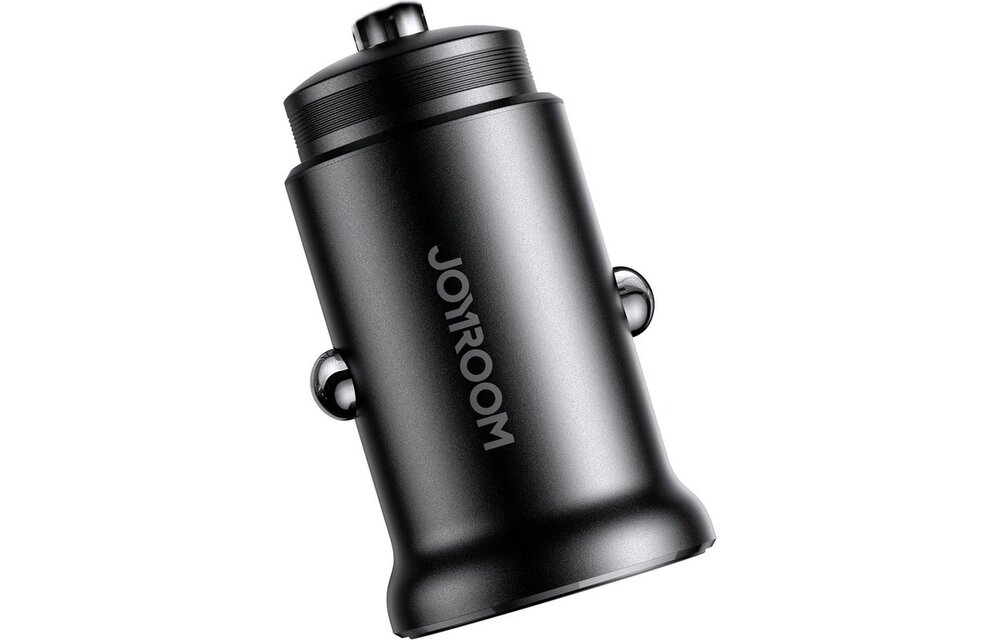 Joyroom - Mini Autolader Dubbele Snellader USB-C & USB-A 30W Zwart