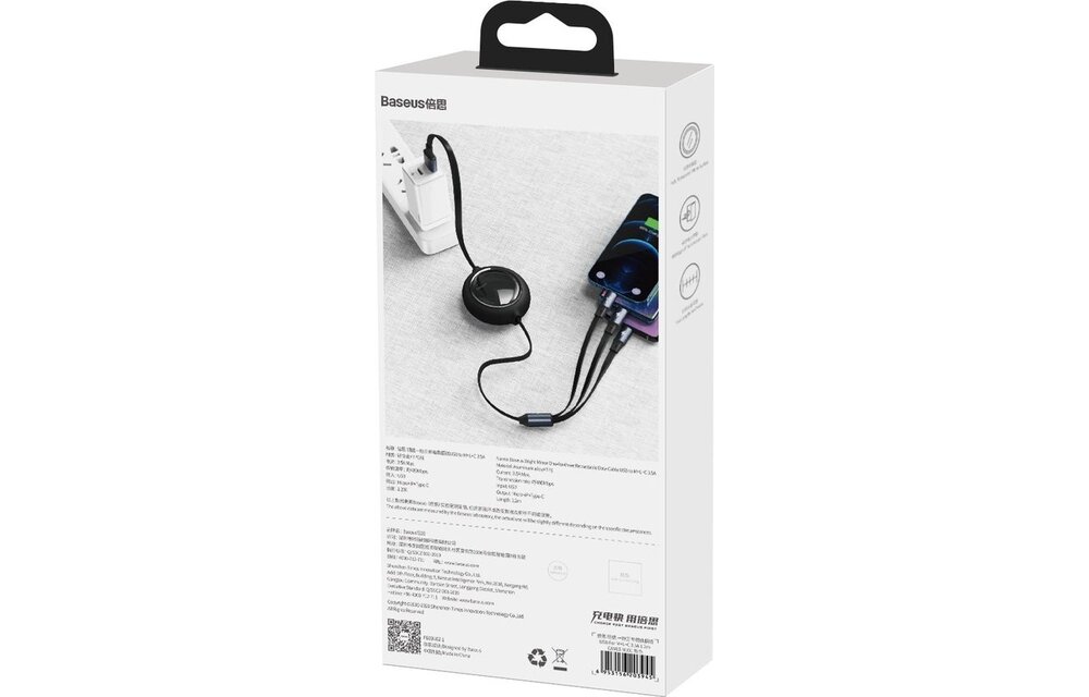 Baseus Cafule USB-A-auf-Apple-Lightning-Kabel 1,5 A – Schwarz/Grau 2 Meter - Copy - Copy - Copy - Copy - Copy