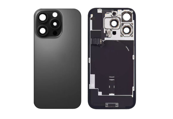 Pulled Mid frame komplet - Titan Schwarz fur iPhone 16 Pro