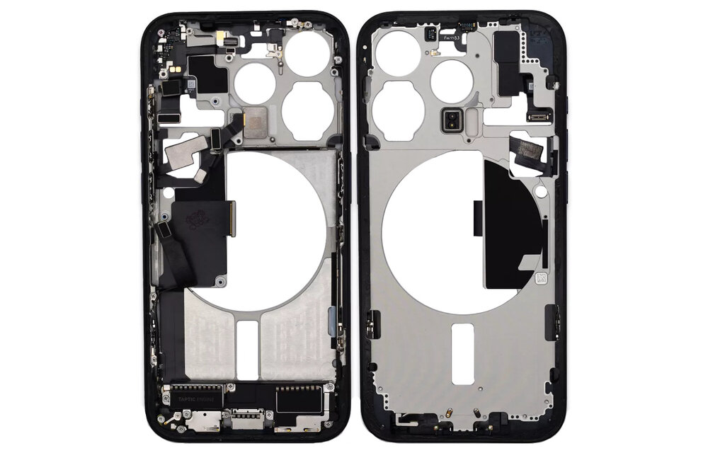 Pulled Mid frame full assembled - Black Titanium for iPhone 15 Pro Pulled