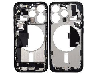 Pulled Mid frame Voll vormontiert - Black Titanium fur iPhone 15 Pro Pulled