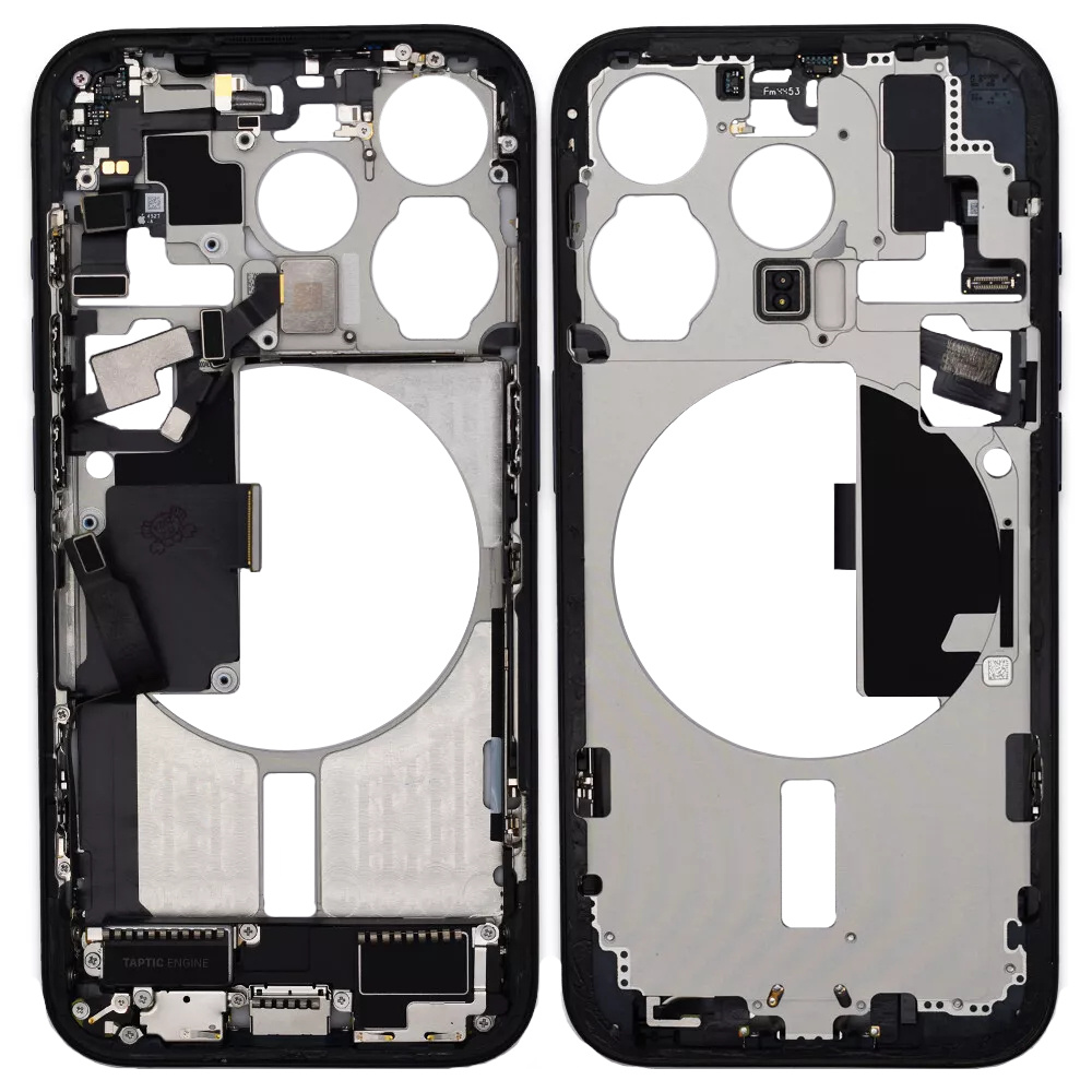 Pulled Mid frame full assembled - Black Titanium for iPhone 15 Pro Pulled
