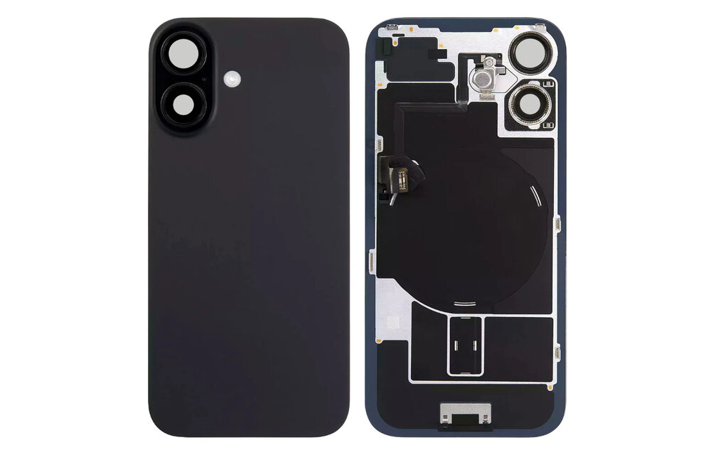 Pulled Backcover mit Wireless charging - Schwarz fur iPhone 16 (B-grade)