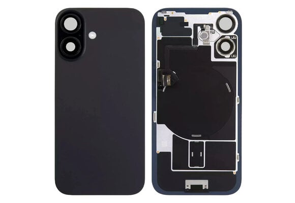 Pulled Backcover with Wireless charging - Black for iPhone 16 (B-grade)