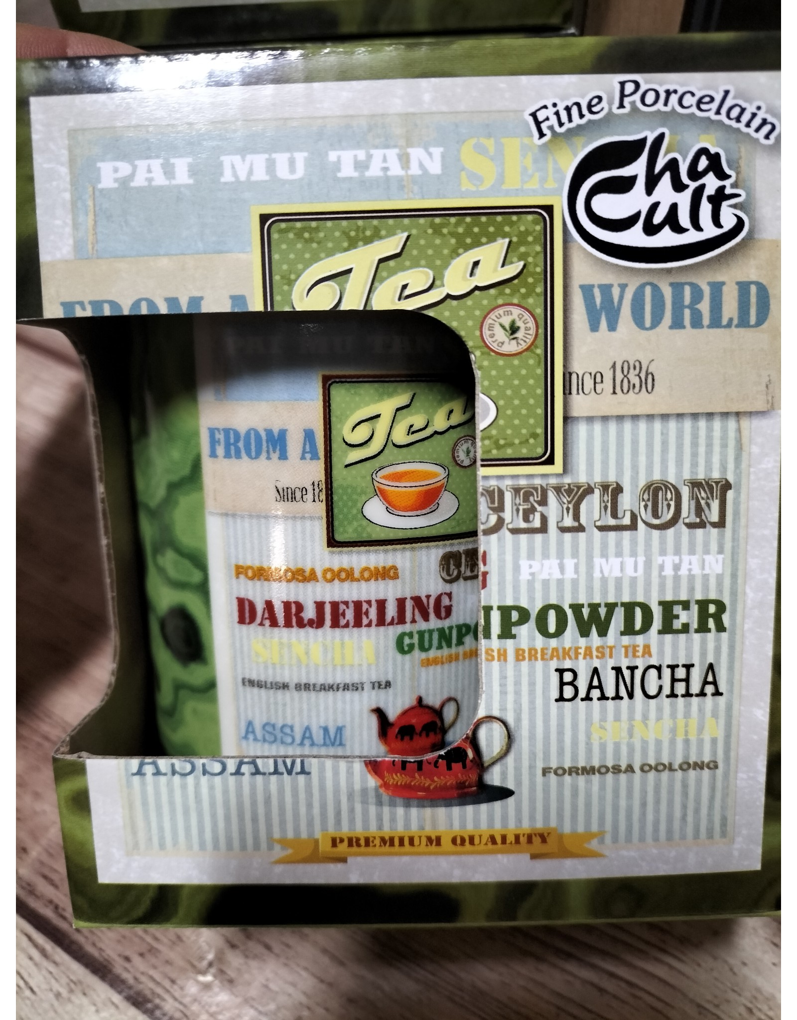 Tea and Herbs Theemok "Darjeeling"met zift en deksel in geschenkverpakking