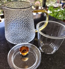 Tea and Herbs Glazen theekan met geel handvat en geel topje (800ml)