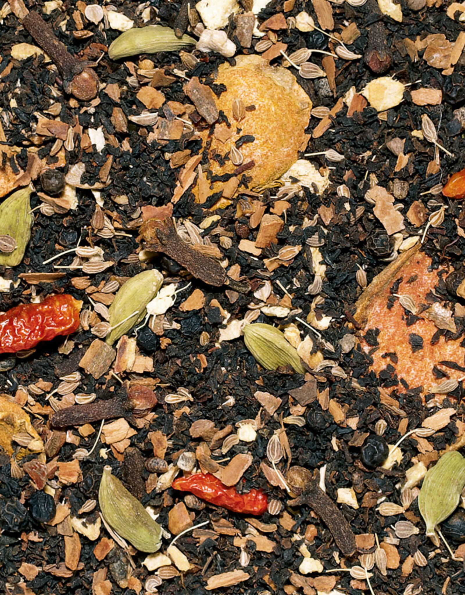 tea and herbs Gemengde kruidenthee "Kurkuma Chai" met zwarte thee