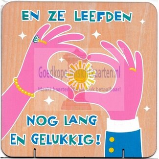 Paperclip Houten Felicitatiekaart - Huwelijk