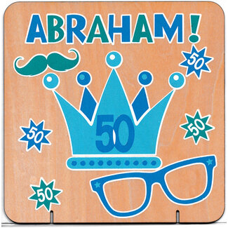 Paperclip Houten Felicitatiekaart - Abraham
