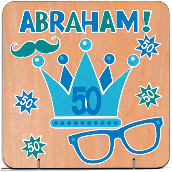 Paperclip Wooden Congratulation Card - Abraham