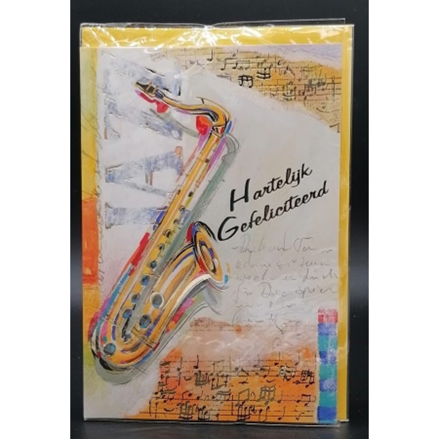 Dankbaar papier hoesten Mooie felicitatiekaart met saxofoon - Goedkope-Ansichtkaarten.nl