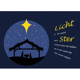 5x ansichtkaart  "Licht in de nacht..."