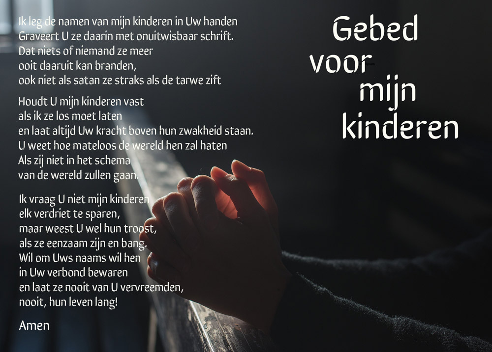 Ansichtkaart Gebed voor mijn kinderen - Goedkope-Ansichtkaarten.nl