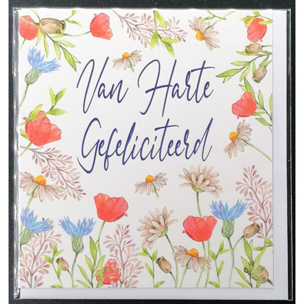 Marant Cards Hartelijk gefeliciteerd - Bermbloemen