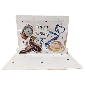 Popup kaart Happy Birthday Mannen