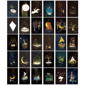 Glow in the dark Kaartenset Moonlight