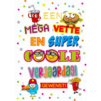 Grote verjaardagskaart voor kinderen
