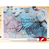 Geboortekaart zoon met tekst ‘Hartelijk gefeliciteerd, ’t is een jongen’