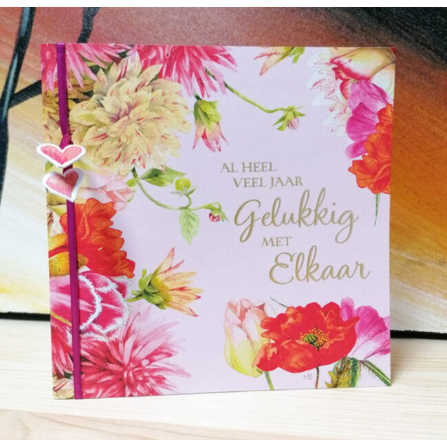 Hallmark Luxe Hallmark huwelijksjubileumkaart met bloemen van Marjolein Bastin – Al heel veel jaar gelukkig met elkaar
