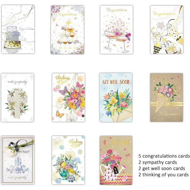 Greeting cards Assorted box 48 pcs