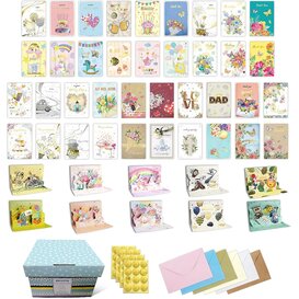 Wenskaarten Assorti-box 48st