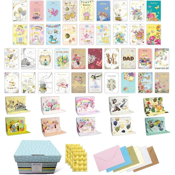 Greeting cards Assorted box 48 pcs