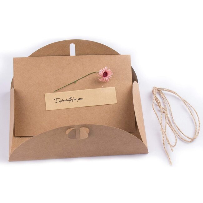 TSS-Nijkerk Kaart Kraftpapier met bloem/jute