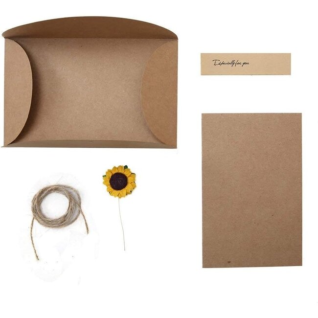 TSS-Nijkerk Kaart Kraftpapier met bloem/jute