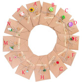 Karte Kraftpapier mit Blume/Jute