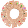 Kaart Kraftpapier met bloem/jute